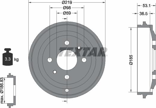 Textar 94020000 - Тормозной барабан unicars.by