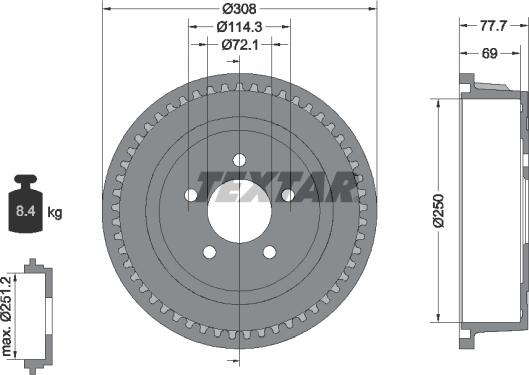 Textar 94028100 - Тормозной барабан unicars.by