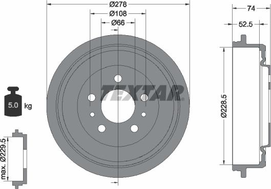 Textar 94028300 - Тормозной барабан unicars.by