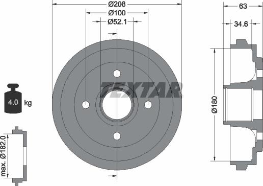 Textar 94023900 - Тормозной барабан unicars.by