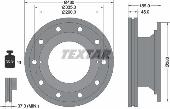 Textar 93095900 - Тормозной диск unicars.by