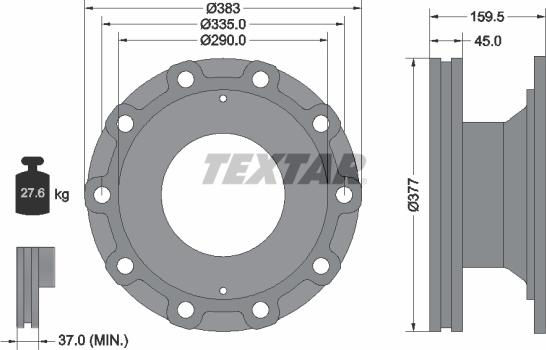 Textar 93095800 - Тормозной диск unicars.by