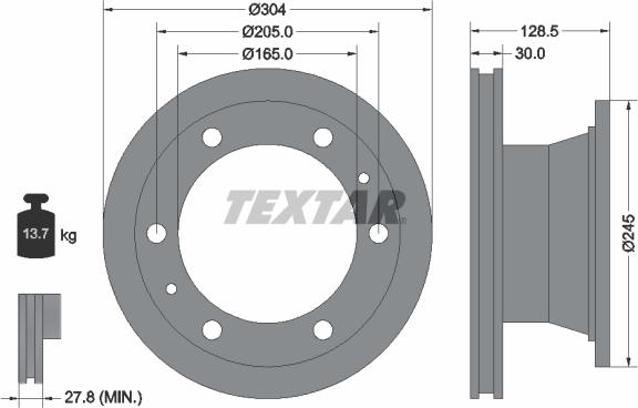 Textar 93084800 - Тормозной диск unicars.by