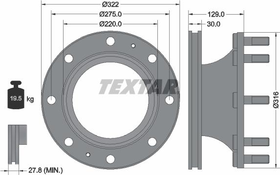 Textar 93084700 - Тормозной диск unicars.by