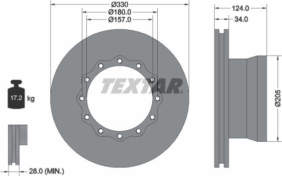 Textar 93085500 - Тормозной диск unicars.by