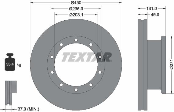 Textar 93086800 - Тормозной диск unicars.by