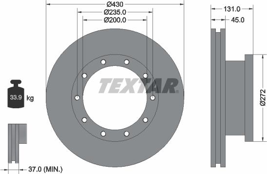 Textar 93086700 - Тормозной диск unicars.by