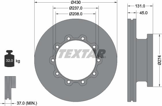 Textar 93088300 - Тормозной диск unicars.by