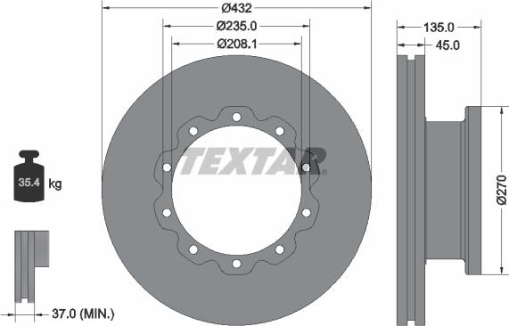 Textar 93087000 - Тормозной диск unicars.by