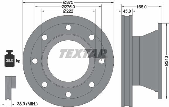 Textar 93192300 - Тормозной диск unicars.by