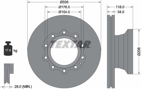 Textar 93143100 - Тормозной диск unicars.by