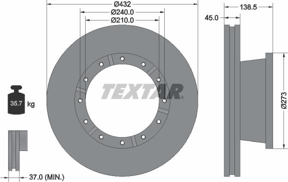 Textar 93142900 - Тормозной диск unicars.by