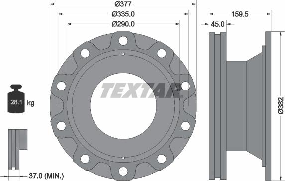 Textar 93104900 - Тормозной диск unicars.by