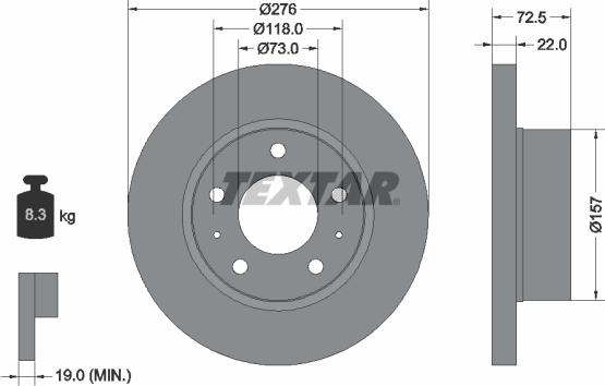 Textar 93104600 - Тормозной диск unicars.by