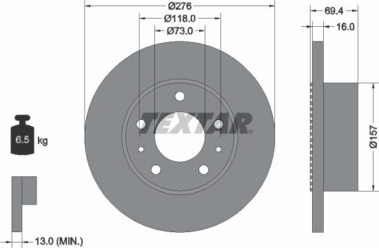 Textar 93104800 - Тормозной диск unicars.by