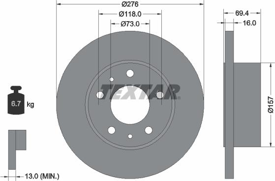 Textar 93104700 - Тормозной диск unicars.by