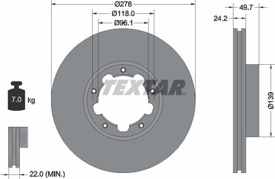 Textar 93185303 - Тормозной диск unicars.by