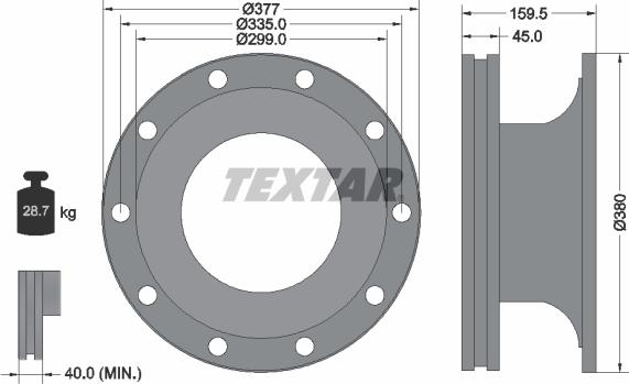 Textar 93126900 - Тормозной диск unicars.by