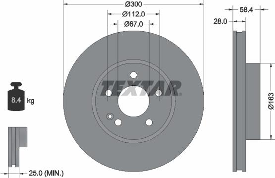 Textar 93123403 - Тормозной диск unicars.by