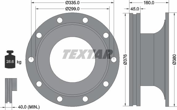 Textar 93127000 - Тормозной диск unicars.by