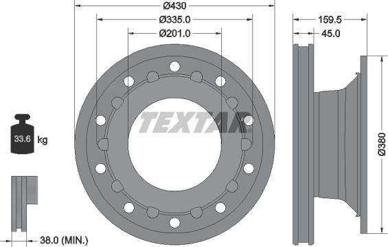 Textar 93127100 - Тормозной диск unicars.by