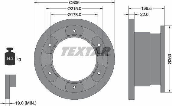 Textar 93127300 - Тормозной диск unicars.by