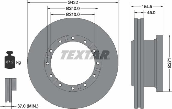 Textar 93253000 - Тормозной диск unicars.by