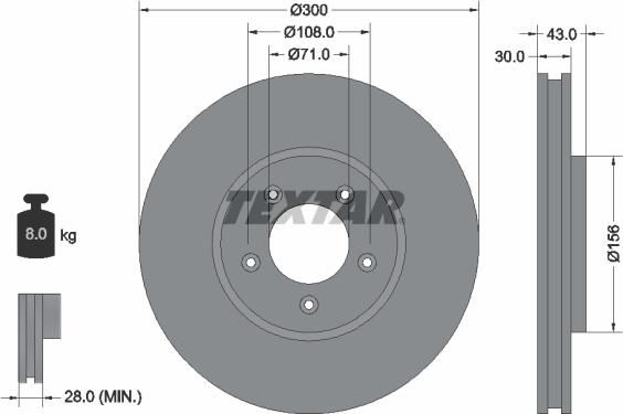 Textar 92099005 - Тормозной диск unicars.by