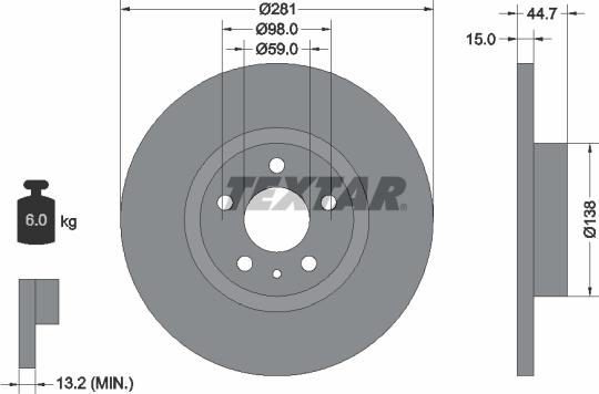 Textar 92096400 - Тормозной диск unicars.by