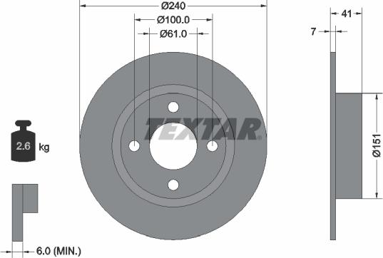 Textar 92096500 - Тормозной диск unicars.by