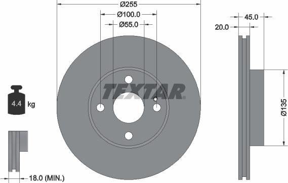 Textar 92096800 - Тормозной диск unicars.by