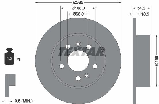 Textar 92096300 - Тормозной диск unicars.by