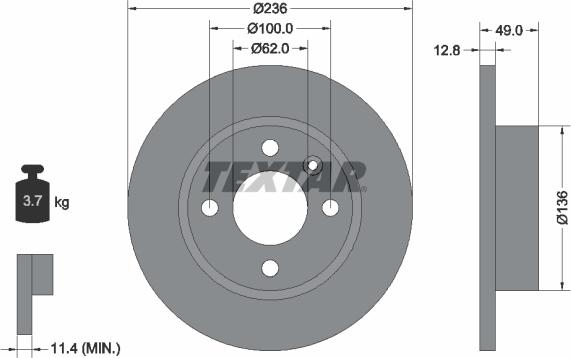 Textar 92090400 - Тормозной диск unicars.by