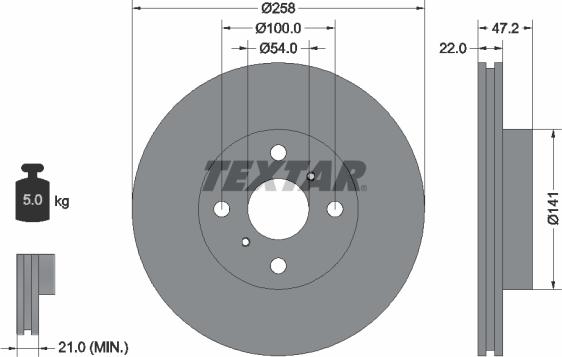 Textar 92090503 - Тормозной диск unicars.by