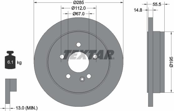 Textar 92090000 - Тормозной диск unicars.by