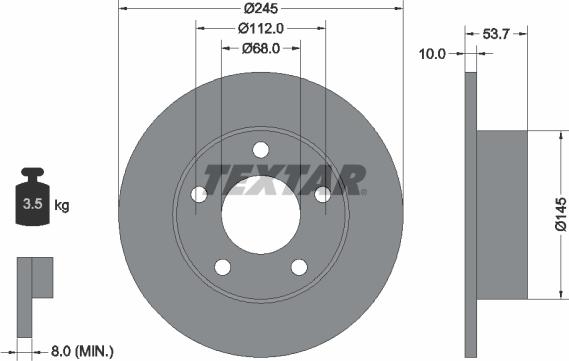 Textar 92090800 - Тормозной диск unicars.by