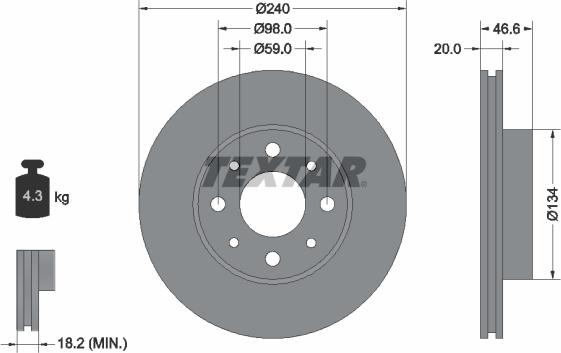 Textar 92090300 - Тормозной диск unicars.by