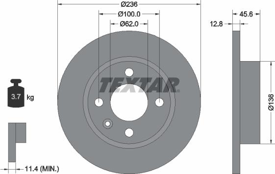 Textar 92090200 - Тормозной диск unicars.by