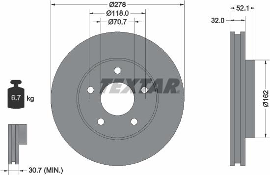 Textar 92091500 - Тормозной диск unicars.by