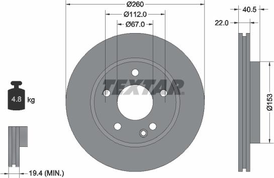 Textar 92091300 - Тормозной диск unicars.by