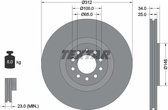 Textar 92098505 - Тормозной диск unicars.by