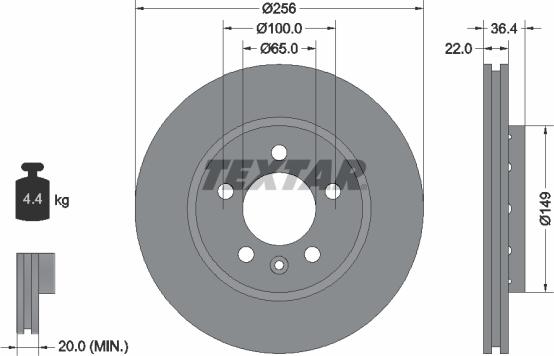 Textar 92098605 - Тормозной диск unicars.by