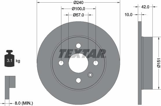 Textar 92092000 - Тормозной диск unicars.by