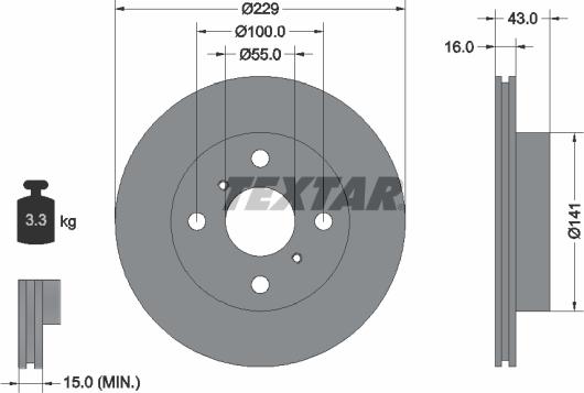 Textar 92097900 - Тормозной диск unicars.by