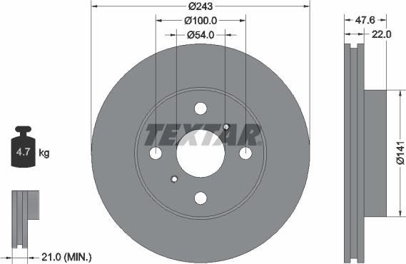 Textar 92049900 - Тормозной диск unicars.by