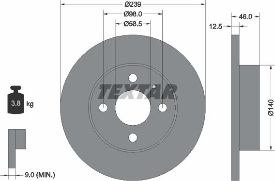 Textar 92044000 - Тормозной диск unicars.by