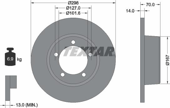 Textar 92040605 - Тормозной диск unicars.by