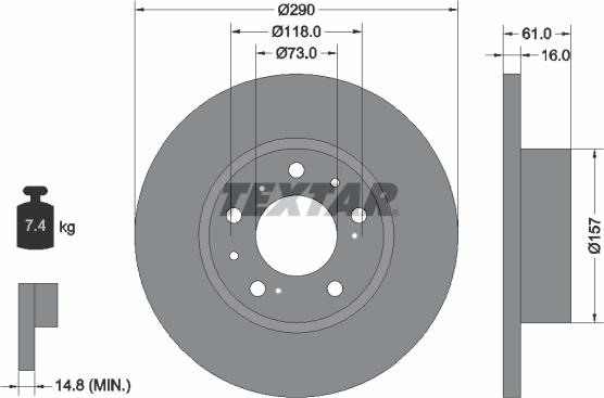 Textar 92042900 - Тормозной диск unicars.by