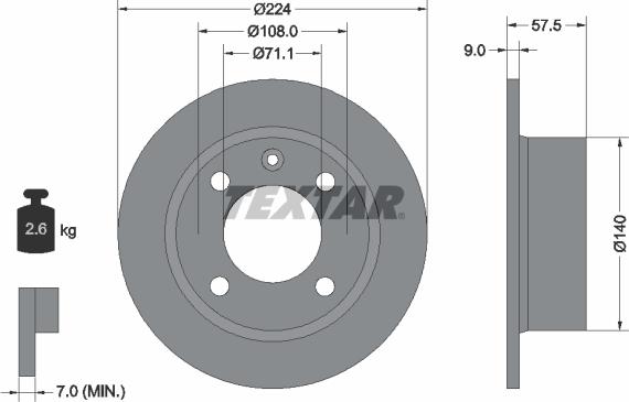 Textar 92059700 - Тормозной диск unicars.by