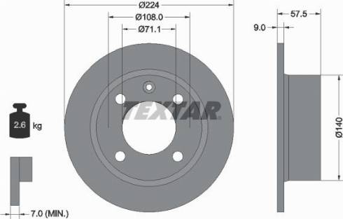 Textar 92059703 - Тормозной диск unicars.by